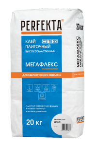 Клей для укладки крупноформатных плит высокоэластичный Perfekta Мегафлекс C2 TE S2 белый 20 кг – купить в Москве