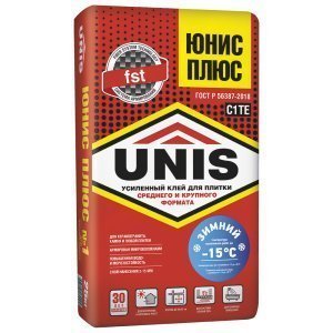 Клей плиточный Unis ПЛЮС Зимний мешок 25 кг – купить в Москве