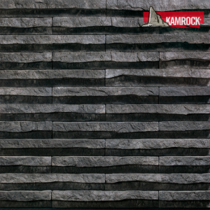 Искусственный камень плоский Kamrock Линейный рельеф 24010 черный – купить в Москве