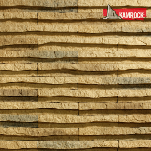 Искусственный камень плоский Kamrock Линейный рельеф 24040 желтый – купить в Москве