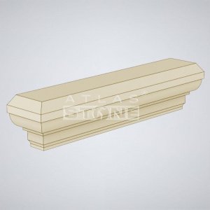 Декоративное изделие из бетона Atlas Stone (Атлас Стоун) цвет: 171, размер: 500х145х125мм, цокольный карниз левый К-1л (угловой) – купить в Москве