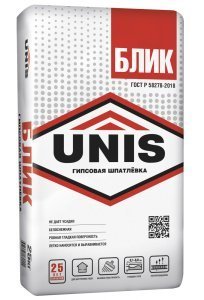 Шпатлевка гипсовая Unis БЛИК мешок 18 кг – купить в Москве