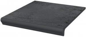 Клинкерная плитка Paradyz Semir цвет: Grafit, поверхность: структурная размер: 300х330х11мм, ступень простая с капиносом 246028 – купить в Москве