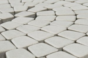 Тротуарная плитка Braer Standart Классико круговая белый частичный прокрас 110/73х115х60 мм – купить в Москве
