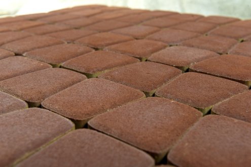 Тротуарная плитка Braer Standart Классико круговая винный частичный прокрас 110/73х115х60 мм рис 1