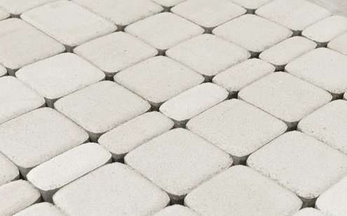 Тротуарная плитка Braer Standart Классико белый частичный прокрас 57/115/172х115х60 мм рис 1