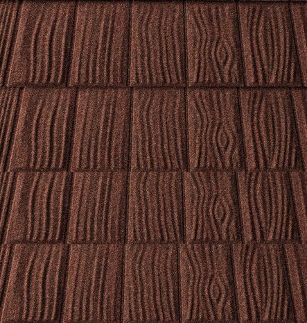 Композитная черепица гонт Metrotile iShake бордо с посыпкой 1340х430 мм рис 1