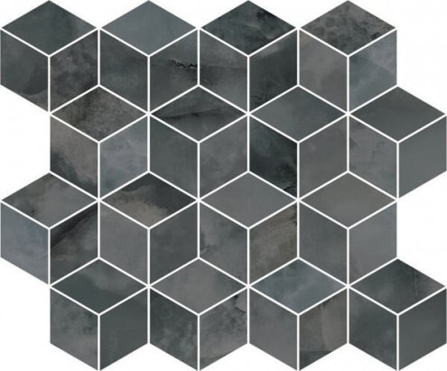Керамическая плитка Kerama Marazzi Джардини темно-серый глянцевая 450х375х10мм декор мозаичный T017/14024 рис 1