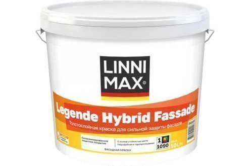 Краска силикон модифицированная LINNIMAX Legende Hybrid Fassade Base1 белая 10 л рис 1