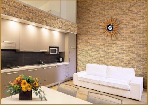 Искусственный камень плоский White Hills Терамо Брик 2 360-40 бежевый рис 3