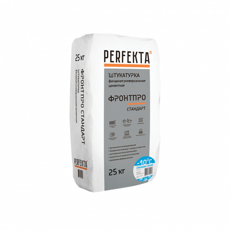 Штукатурка Perfekta Фронтпро Стандарт Зимняя Серия, цвет: серый (мешок 25кг) рис 1