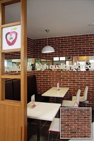 Искусственный камень плоский White Hills Дерри Брик 385-70 красный рис 3