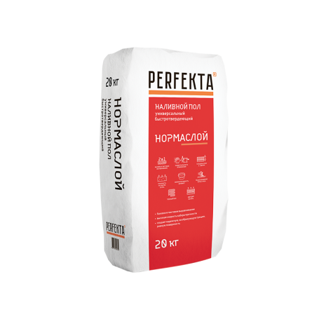 Наливной пол Perfekta Нормаслой МН, цвет: серый (мешок 20кг) рис 1