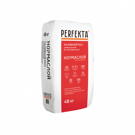 Наливной пол Perfekta Нормаслой МН, цвет: серый (мешок 40кг) рис 1