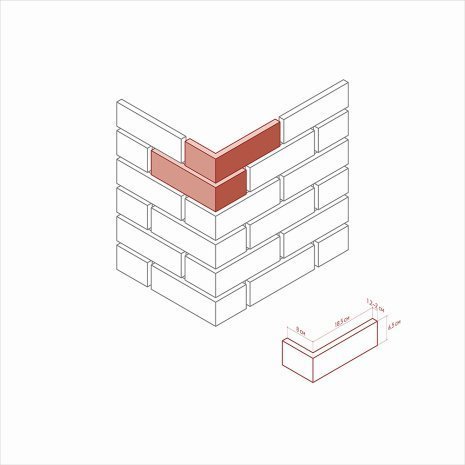 Искусственный камень угловой White Hills Бремен Брик 306-75 красный рис 2