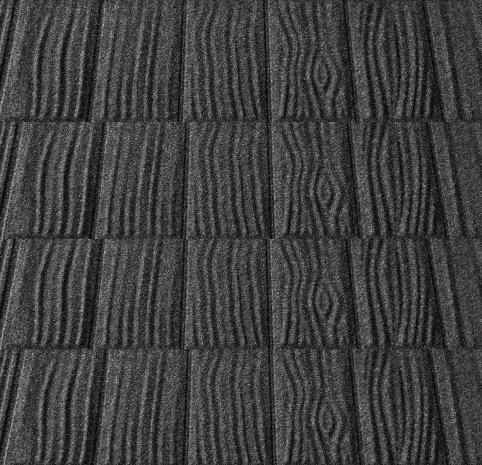 Композитная черепица гонт Metrotile iShake сланцевый с посыпкой 1340х430 мм рис 1