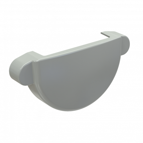 Водосточная система GLC PVC 152/100мм, заглушка желоба универсальная, ПВХ, цвет: RAL9010-белый рис 1