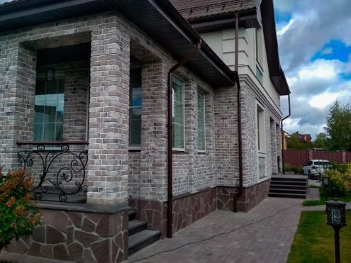 Искусственный камень плоский White Hills Берн Брик 395-80 серый рис 2