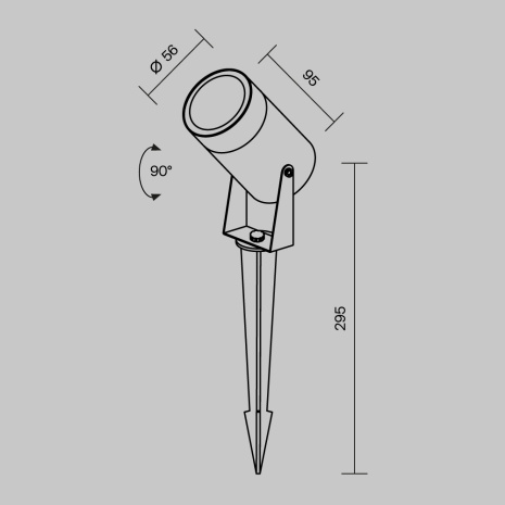 Светильник ландшафтный Maytoni Scope 20Вт IP65 295х55х95 рис 2
