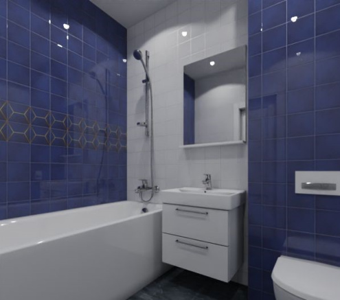 Керамическая плитка Kerama Marazzi Витраж синий глянцевая 150х150х6,9мм декор OP/C181/17065 рис 3