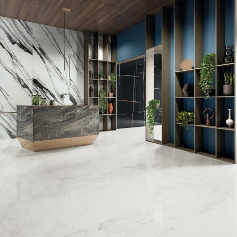 Керамогранит Italon Charme Deluxe Floor Project Bianco Michelangelo Cer патинированная 1200х600х9 мм рядовая плитка 610015000494 рис 3
