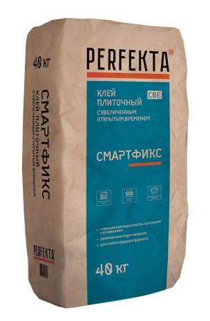 Клей для керамической плитки и укладки керамогранита на пол Perfekta Стартфикс, цвет: серый (мешок 40кг) рис 1