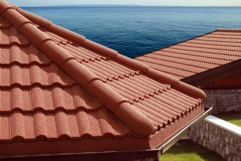Композитная черепица гонт Metrotile MetroBond коралловый с посыпкой 1330х410 мм рис 2