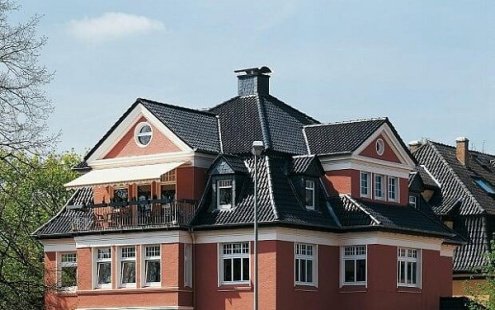 Керамическая черепица рядовая Meyer-Holsen Zwilling titanschwarz глазурь 396х365 мм рис 2