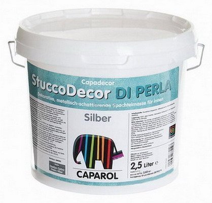 Шпатлевка Caparol Capadecor StuccoDecor DI PERLA Silber ведро 2,5 л рис 1