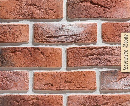 Гипсовая плитка плоская Leonardo Stone Орли 490 красный рис 1