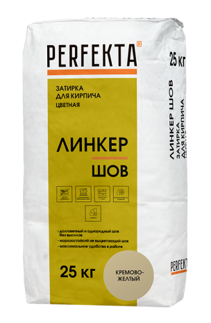 Цветная смесь для расшивки швов Perfekta Линкер Шов, цвет: кремово-желтый (мешок 25кг) рис 1