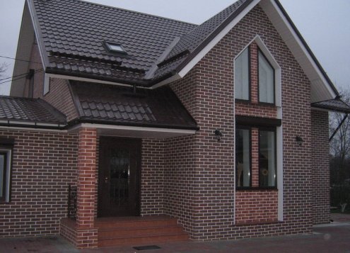 Искусственный камень плоский Atlas Stone Клинкерный кирпич 056Т коричневый рис 2