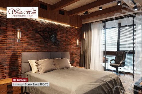Искусственный камень угловой White Hills Остия Брик 380-75 красный рис 5