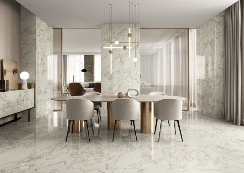 Керамогранит Italon Charme Deluxe Floor Project Arabescato White Cer патинированная 1200х600х9 мм рядовая плитка 610015000495 рис 3