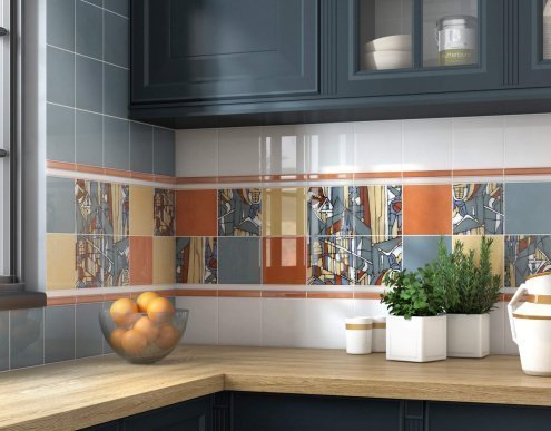 Керамическая плитка Kerama Marazzi Витраж орнамент глянцевая 300х300х6,9мм панно OP/A203/4x/17000 рис 3