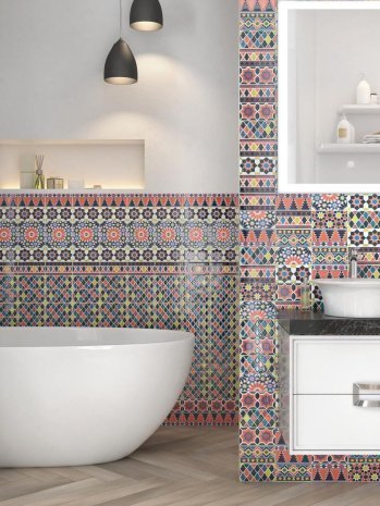 Керамическая плитка Kerama Marazzi Алькасар орнамент глянцевая 150х74х9,2мм декор HGD/A328/16000 рис 2