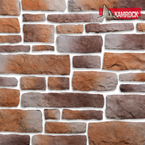 Искусственный камень плоский Kamrock Грубый скол 04110 коричневый рис 1