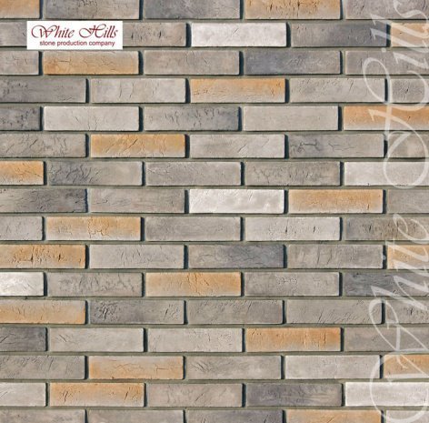 Искусственный камень плоский White Hills Терамо Брик 350-80 серый рис 1
