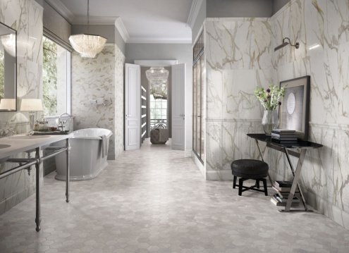 Керамогранит Italon CHARME EVO FLOOR PROJECT Statuario cerato 290х250х10мм мозаика гексагон 620110000046 рис 2