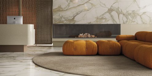 Керамогранит Graniti Fiandre Marmi Maximum цвет: Calacata Dorato, поверхность: Lucidato (полированная) размер: 1500х3000х6мм, рядовая плитка рис 3