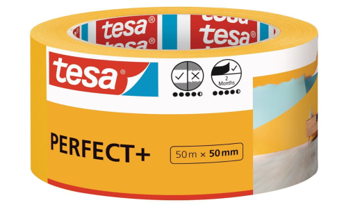 Малярная лента оранжевая Tesa Perfect+ четкий край 50м х 50мм, арт.56538-00000-00 рис 1