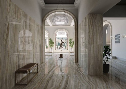 Керамогранит Kerama Marazzi Ониче Зеленый лаппатированная 1195х600х9 мм рядовая плитка SG567222R рис 2