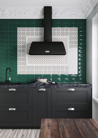 Керамическая плитка Kerama Marazzi Клемансо темно-зеленый глянцевая 150х74 х9,2мм рядовая плитка грань 16059 рис 2