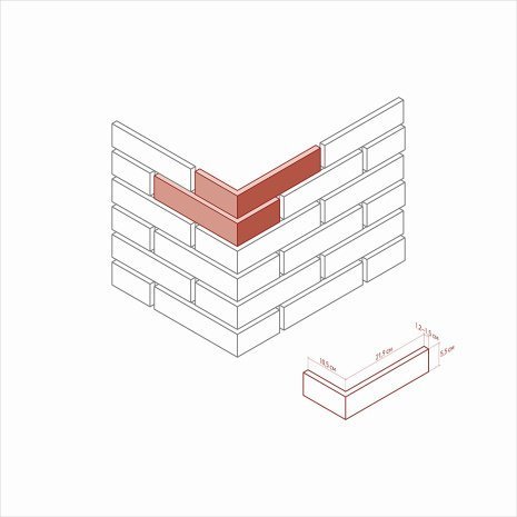 Искусственный камень угловой White Hills Терамо Брик 350-85 серый рис 5