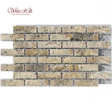 Фасадная термопанель White Hills Лондон брик, цвет: молочный Т304-10 (ППС60), размер панели: 1140х650х60мм, плоскостной элемент рис 1
