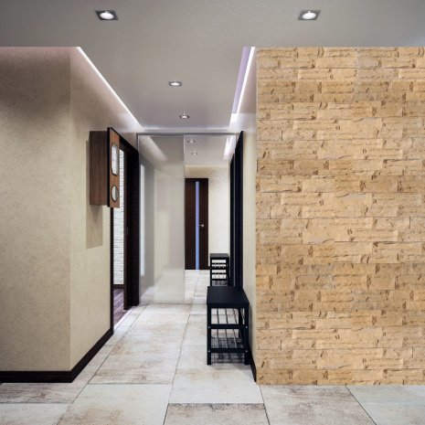 Искусственный камень плоский Eco Stone Калгари 15 бежевый рис 3