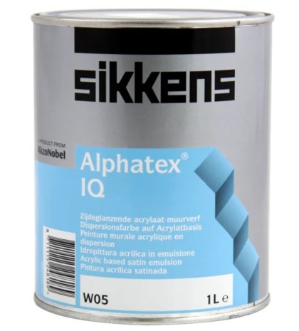 Краска Sikkens Alphatex IQ полуматовая W05 1л рис 1