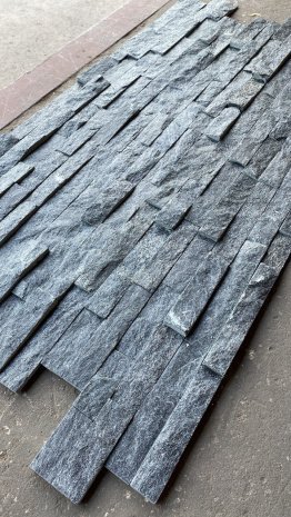 Натуральный камень кварцит Pharaon черный 600х150х10-20 мм рис 5