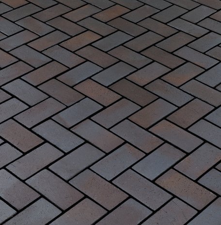 Брусчатка клинкерная Vandersanden Premium Oberlausitz Alt Berlin blue-brown multi coloured полный прокрас 200х100х52 мм рис 1