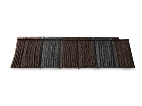 Композитная черепица гонт Metrotile iShake кофейно-серый с посыпкой 1340х430 мм рис 2